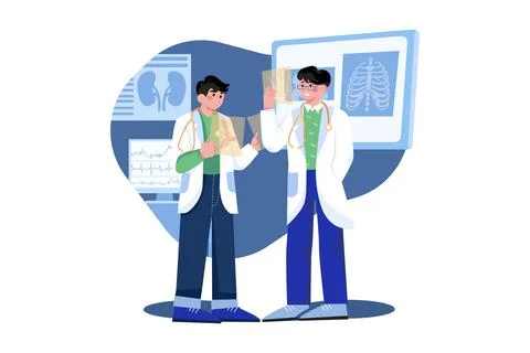 X-ray Analysis Illustration concept on white background Stock Illustration