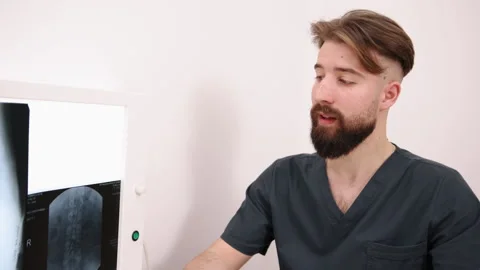 X-ray Background, Imaging Techniques, Doctor Interaction Stock Footage 306395554