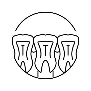 X ray dental procedure line icon vector illustration Stock Illustration