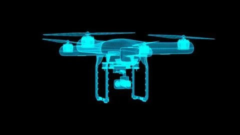 X-ray Drone Technology in Flight: Futuristic Aerial Innovation Stock Illustration