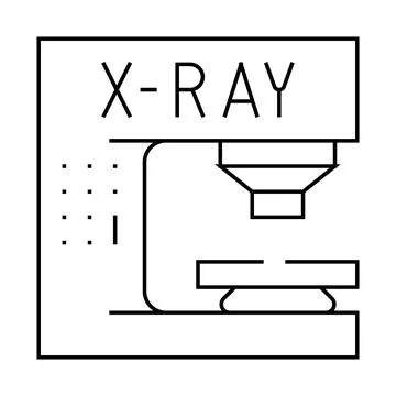 X-ray electronic equipment line icon vector illustration Stock Illustration