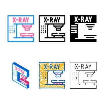 X ray electronic equipment range color icon vector 스톡 일러스트