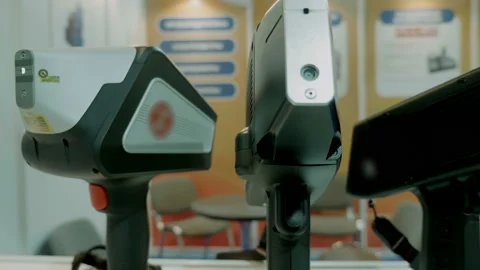 X-ray fluorescence analyzer, mobile spectrometer, laser analyzer, metal analyzer Stock Footage 167376073