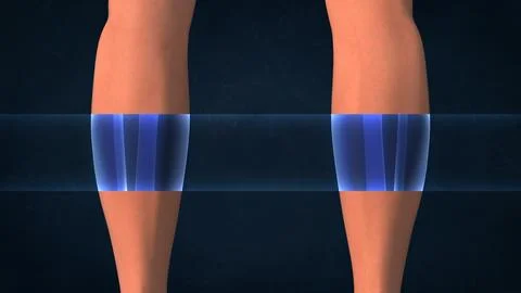 An X-ray of a human calf Stock Illustration
