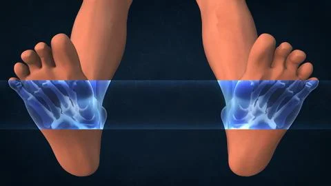An X-ray of a human foot Stock Illustration