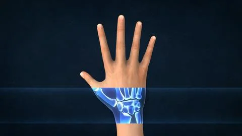 An X-ray of a human hand Stock Illustration