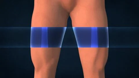 An X-ray of a human thigh Stock Illustration