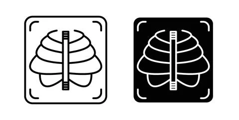 X ray icon collection in black, Line icons, flat symbols Stock Illustration