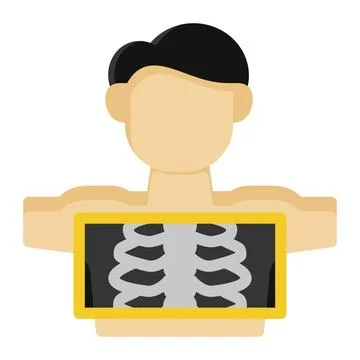 X ray icon in Flat Style. Color Fill Stock Illustration