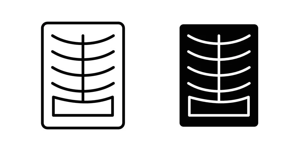X ray icon pack with silhouette and stroke web icons Stock Illustration