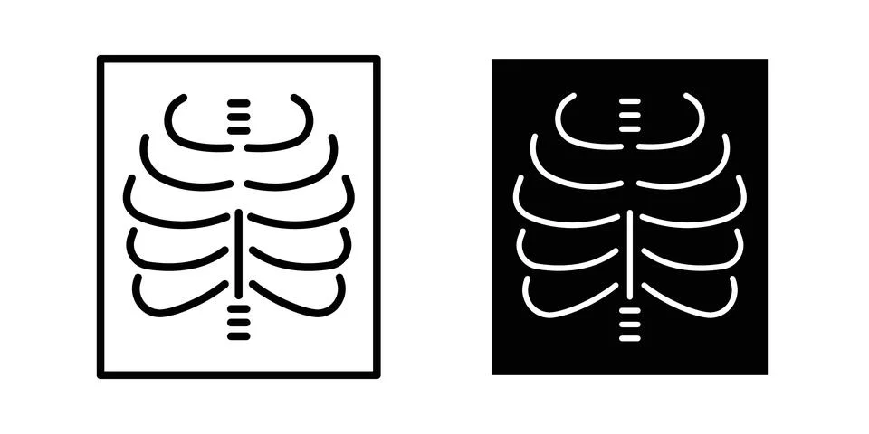 X ray icon symbol. Flat and Stroke Vector illustration 스톡 일러스트