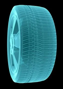 X-Ray Image Of Car Wheel Stock Illustration
