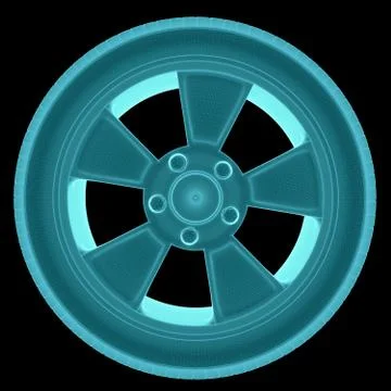 X-Ray Image Of Car Wheel Stock Illustration