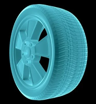 X-Ray Image Of Car Wheel Stock Illustration