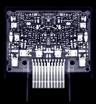 X-ray image of engine control unit or ECU in Motorcycle or Bigbike. 스톡 사진