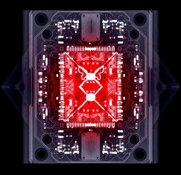 X-ray image of engine control unit or ECU in Motorcycle or Bigbike. 스톡 사진