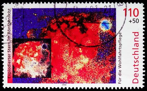 X-Ray Image of Exploding Star, Welfare: The Cosmos serie, circa 1999 Stock Photos