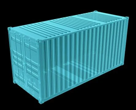 X-Ray Image Of Shipping container Stock Illustration