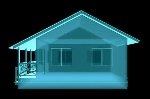 X-Ray Image Of Small House Illustrazione stock