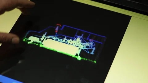 X ray image of the toy car on the on the screen Stock Footage 100599183