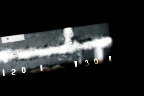 X-ray image of a welded joint of a process pipeline at an oil and chemical pl Stock Photos