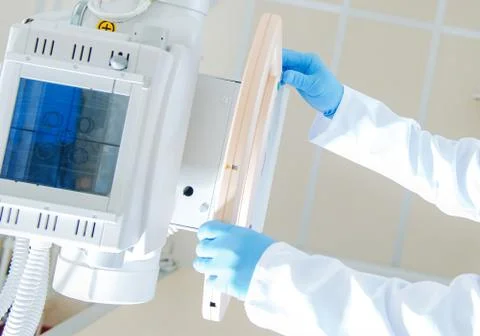 X Ray Imaging Operator Closeup Photo. Healthcare Industry Theme. Foto stock
