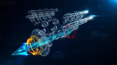 X-ray internal combustion engine science technology 스톡 일러스트