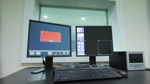 X-ray machine displays Stock Footage 248904858