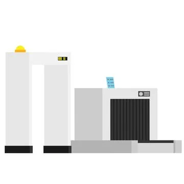 X ray machine for luggage screening security in airport terminal for detect.. Stock Illustration