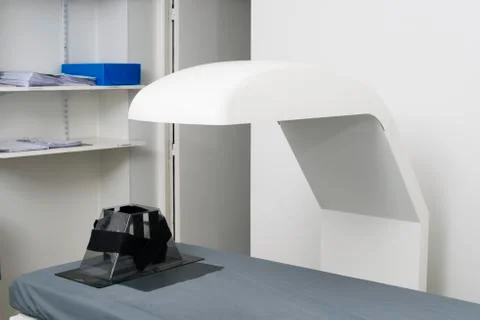 X-Ray Machine Over Bed At Clinic Stock Photos