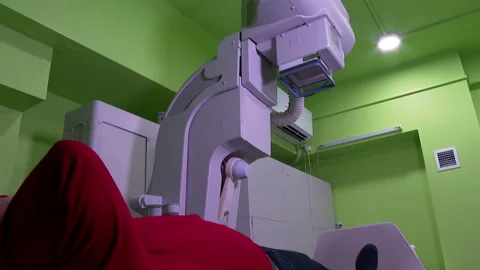 X-Ray Machine for Scanning His Leg for Injury.  스톡 동영상 168634104