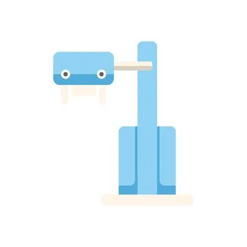 X ray machine taking a radiograph in hospital imaging department Stock Illustration