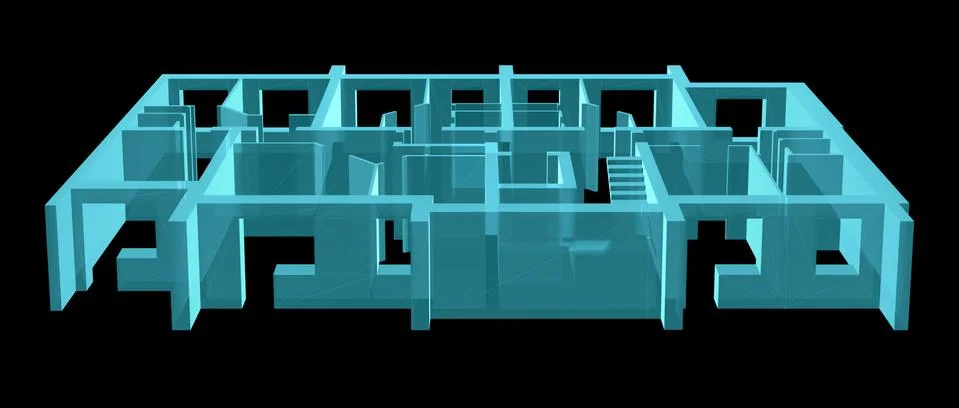 X-Ray. Model Floor of Apartment Block Ilustración de archivo