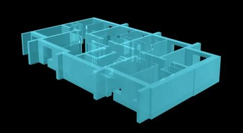 X-Ray. Model Floor of Apartment Block Ilustración de archivo