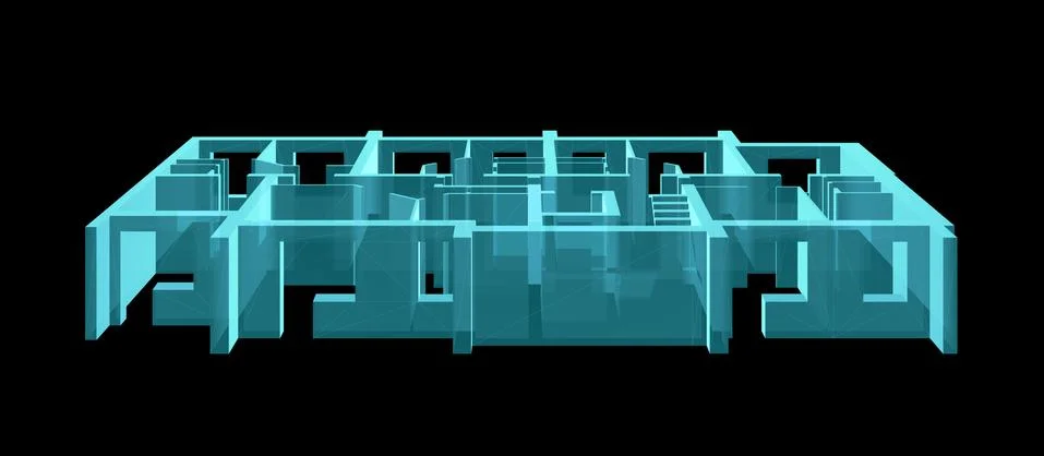 X-Ray. Model Floor of Apartment Block Ilustración de archivo