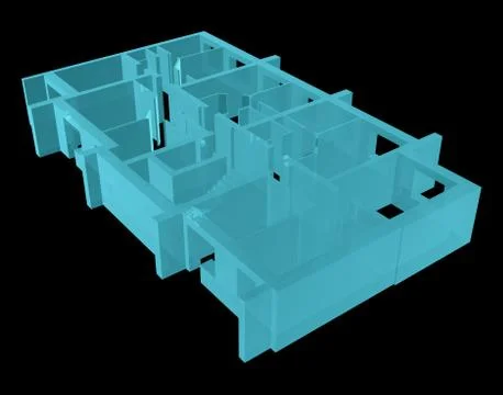 X-Ray. Model Floor of Apartment Block Ilustración de archivo