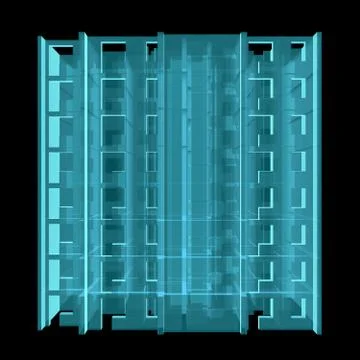 X-Ray. Model Floor of Apartment Block Ilustración de archivo