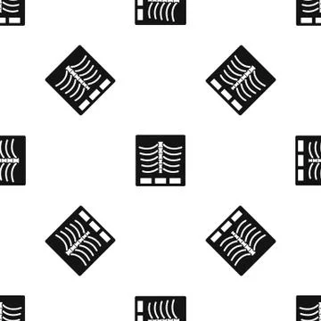 X ray photo pattern seamless black Stock Illustration