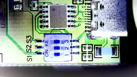 X-Ray of Printed Circuit Board Under The Microscope Stock Footage 284271500