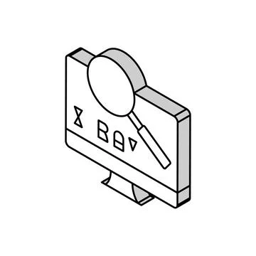 X-ray radiology researching on computer screen isometric icon vector Stock Illustration