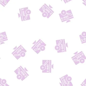 X-ray radiology researching on computer screen glyph seamless pattern 스톡 일러스트