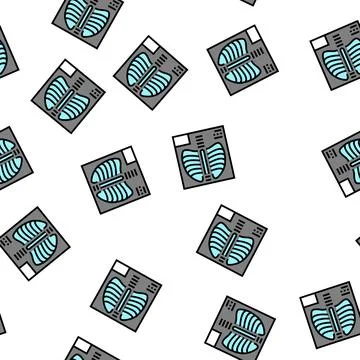 X-ray radiology vector seamless pattern flat Stock Illustration