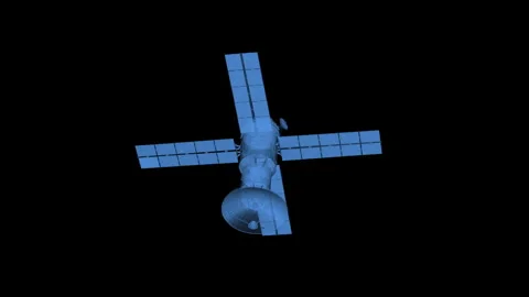 X-ray satellite dish with solar panel Stock Footage 252413014