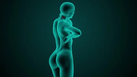 X-ray scan of the female cervical spine of a young adult woman with neck pain. Stock Footage 281491885