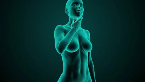 X-ray scan of a woman's throat pain Stock Footage 280918046