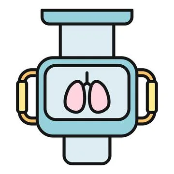 X ray scanner showing human lungs diagnosis Stock Illustration