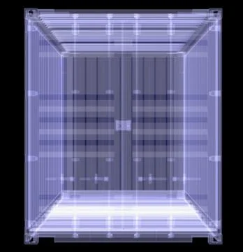 X-ray shipping container isolated on black Stock Illustration