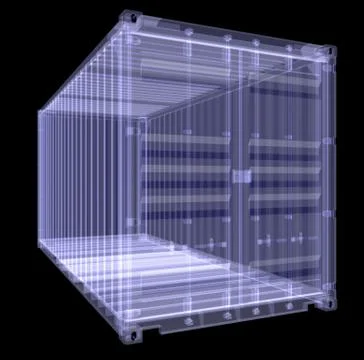 X-ray shipping container isolated on black 스톡 일러스트