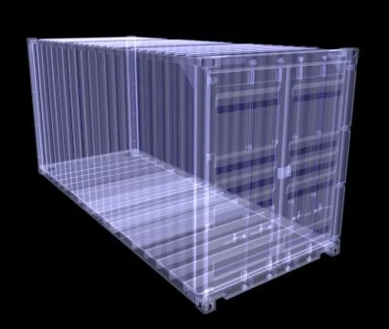 X-ray shipping container isolated on black 스톡 일러스트