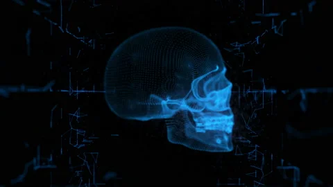 X-Ray skull Digital Stock Footage 148436941